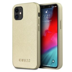 Guess GUHCP12SIGLGO Apple iPhone 12 mini 5,4" gold kietas dėklas Iridescent - Image 1