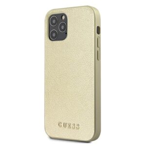 Guess GUHCP12LIGLGO Apple iPhone 12 Pro Max 6,7" gold kietas dėklas Iridescent - Image 2