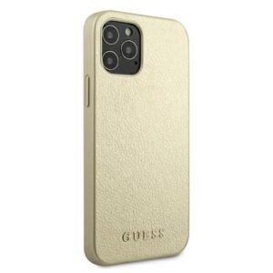 Guess GUHCP12LIGLGO Apple iPhone 12 Pro Max 6,7" gold kietas dėklas Iridescent - Image 4