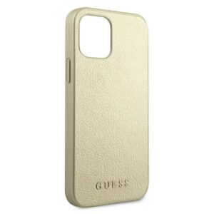 Guess GUHCP12LIGLGO Apple iPhone 12 Pro Max 6,7" gold kietas dėklas Iridescent - Image 9