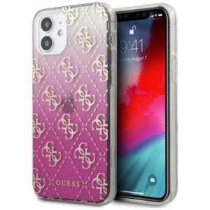 Guess GUHCP12SPCU4GGPI Apple iPhone 12 mini 5,4" rožinės spalvos kietas dėklas 4G Gradient