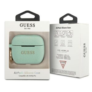 Guess GUACAPSILGLGN AirPods Pro dėklas žalios spalvos Silicone Glitter - Image 3