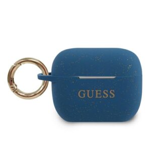 Guess GUACAPSILGLBL AirPods Pro dėklas mėlynos spalvos Silicone Glitter - Image 1
