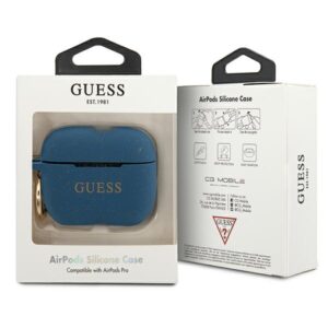Guess GUACAPSILGLBL AirPods Pro dėklas mėlynos spalvos Silicone Glitter - Image 3