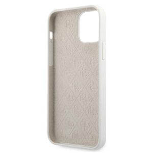 Guess GUHCP12SLSLMGWH Apple iPhone 12 mini 5,4" baltos spalvos kietas dėklas Metal Logo Script - Image 7