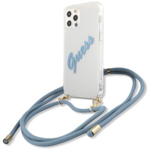 Guess GUHCP12MCRTVSBL Apple iPhone 12/12 Pro 6,1" blue kietas dėklas Script Vintage - Image 2