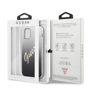 Guess GUHCP12SPCUGLSBK Apple iPhone 12 mini 5,4" juodos spalvos kietas dėklas Glitter Gradient Script - Image 8