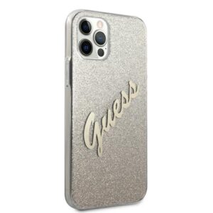 Guess GUHCP12LPCUGLSGO Apple iPhone 12 Pro Max 6,7" gold kietas dėklas Glitter Gradient Script - Image 4