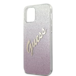 Guess GUHCP12MPCUGLSPI Apple iPhone 12/12 Pro 6,1" rožinės spalvos kietas dėklas Glitter Gradient Script - Image 6