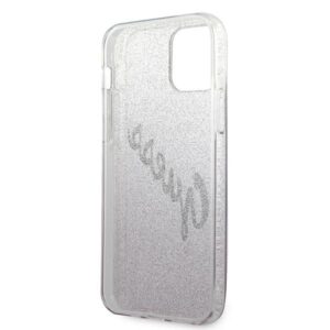 Guess GUHCP12LPCUGLSPI Apple iPhone 12 Pro Max 6,7" rožinės spalvos kietas dėklas Glitter Gradient Script - Image 7