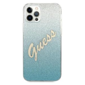 Guess GUHCP12LPCUGLSBL Apple iPhone 12 Pro Max 6,7" blue kietas dėklas Glitter Gradient Script - Image 3