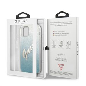 Guess GUHCP12LPCUGLSBL Apple iPhone 12 Pro Max 6,7" blue kietas dėklas Glitter Gradient Script - Image 8
