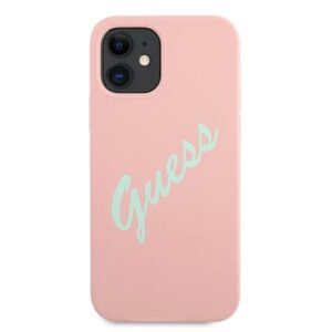 Guess GUHCP12SLSVSPG Apple iPhone 12 mini 5,4" green rožinės spalvos kietas dėklas Silicone Vintage - Image 3