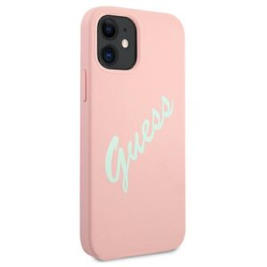 Guess GUHCP12SLSVSPG Apple iPhone 12 mini 5,4" green rožinės spalvos kietas dėklas Silicone Vintage - Image 4