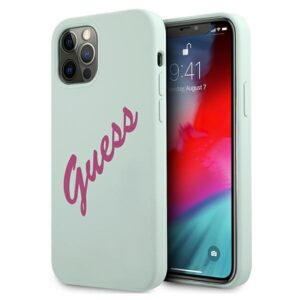 Guess GUHCP12MLSVSBF Apple iPhone 12/12 Pro 6,1" blue fuschia kietas dėklas Silicone Vintage