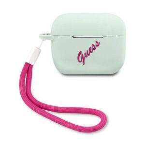 Guess GUACAPLSVSBF AirPods Pro dėklas mėlynos spalvos fuschia Silicone Vintage - Image 1