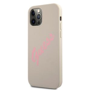 Guess GUHCP12MLSVSGP Apple iPhone 12/12 Pro 6,1" grey rožinės spalvos kietas dėklas Silicone Vintage - Image 2