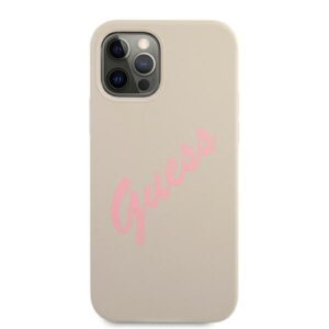 Guess GUHCP12MLSVSGP Apple iPhone 12/12 Pro 6,1" grey rožinės spalvos kietas dėklas Silicone Vintage - Image 3