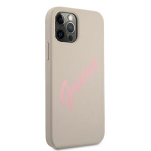 Guess GUHCP12MLSVSGP Apple iPhone 12/12 Pro 6,1" grey rožinės spalvos kietas dėklas Silicone Vintage - Image 4