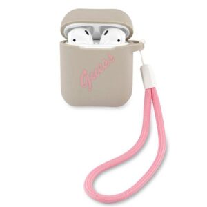 Guess GUACA2LSVSGP AirPods dėklas pilkos spalvos rožinės spalvos Silicone Vintage - Image 1