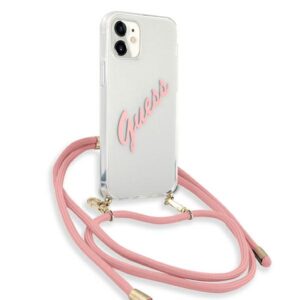 Guess GUHCP12SCRTVSPI Apple iPhone 12 mini 5,4" rožinės spalvos kietas dėklas Script Vintage - Image 3