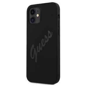 Guess GUHCP12SLSVSBK Apple iPhone 12 mini 5,4" juodos spalvos kietas dėklas Script Vintage - Image 2