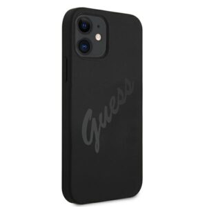 Guess GUHCP12SLSVSBK Apple iPhone 12 mini 5,4" juodos spalvos kietas dėklas Script Vintage - Image 4