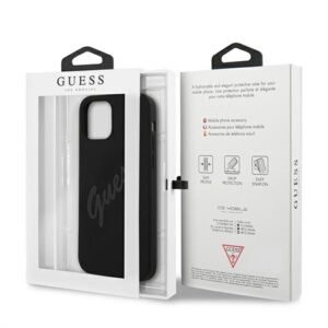 Guess GUHCP12LLSVSBK Apple iPhone 12 Pro Max 6,7" juodos spalvos kietas dėklas Script Vintage - Image 8