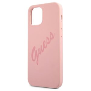 Guess GUHCP12LLSVSPI Apple iPhone 12 Pro Max 6,7" rožinės spalvos kietas dėklas Script Vintage - Image 6