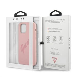Guess GUHCP12LLSVSPI Apple iPhone 12 Pro Max 6,7" rožinės spalvos kietas dėklas Script Vintage - Image 8