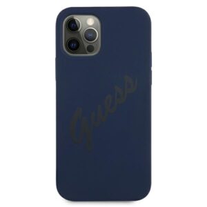 Guess GUHCP12LLSVSBL Apple iPhone 12 Pro Max 6,7" blue kietas dėklas Script Vintage - Image 3