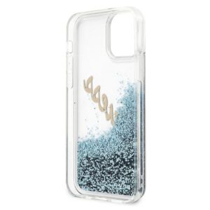 Guess GUHCP12SGLVSBL Apple iPhone 12 mini 5,4" blue kietas dėklas Glitter Vintage Script - Image 7