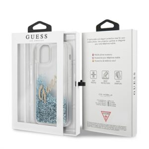 Guess GUHCP12SGLVSBL Apple iPhone 12 mini 5,4" blue kietas dėklas Glitter Vintage Script - Image 8