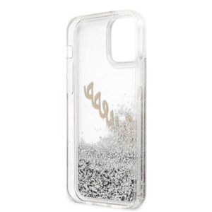 Guess GUHCP12LGLVSSI Apple iPhone 12 Pro Max 6,7" silver kietas dėklas Glitter Vintage Script - Image 8