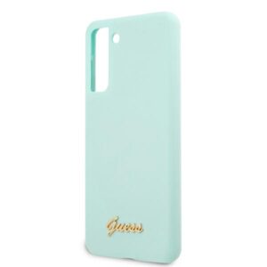 Guess GUHCS21MLSLMGLB S21+ G996 blue kietas dėklas Silicone Script Metal Logo - Image 6