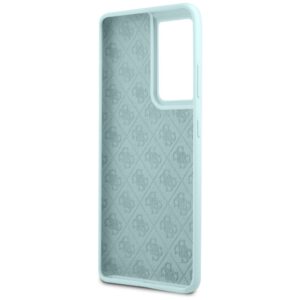 Guess GUHCS21LLSLMGLB S21 Ultra G998 blue kietas dėklas Silicone Script Metal Logo - Image 5