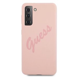 Guess GUHCS21MLSVSPI S21+ G996 rožinės spalvos kietas dėklas Script Vintage - Image 3