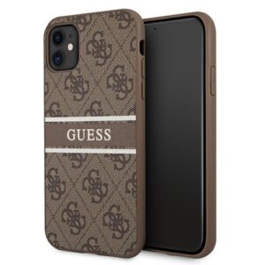 Guess GUHCN614GDBR Apple iPhone 11 6,1" / Xr rudos spalvos kietas dėklas 4G Stripe