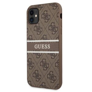 Guess GUHCN614GDBR Apple iPhone 11 6,1" / Xr rudos spalvos kietas dėklas 4G Stripe - Image 2