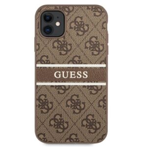 Guess GUHCN614GDBR Apple iPhone 11 6,1" / Xr rudos spalvos kietas dėklas 4G Stripe - Image 3