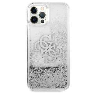 Guess GUHCP12LLG4GSI Apple iPhone 12 Pro Max 6,7" silver kietas dėklas 4G Big Liquid Glitter - Image 3