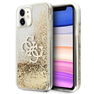 Guess GUHCN61LG4GGO Apple iPhone 11 6,1" / Xr gold kietas dėklas 4G Big Liquid Glitter