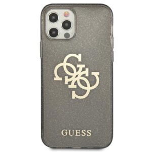 Guess GUHCP12LPCUGL4GBK Apple iPhone 12 Pro Max 6,7" juodos spalvos kietas dėklas Glitter 4G Big Logo - Image 3