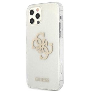 Guess GUHCP12LPCUGL4GTR Apple iPhone 12 Pro Max 6,7" skaidrus kietas dėklas Glitter 4G Big Logo - Image 2