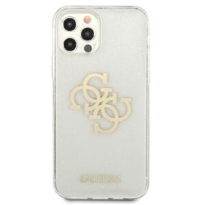 Guess GUHCP12LPCUGL4GTR Apple iPhone 12 Pro Max 6,7" skaidrus kietas dėklas Glitter 4G Big Logo - Image 3