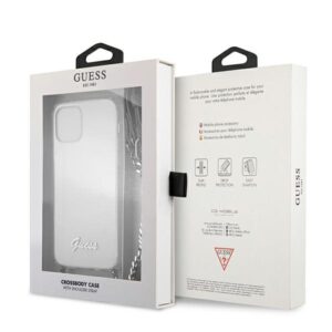 Guess GUHCP12MKC4GSSI Apple iPhone 12/12 Pro 6,1" skaidrus kietas dėklas 4G Silver Chain - Image 8
