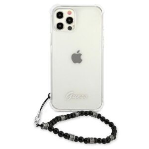 Guess GUHCP12LKPSBK Apple iPhone 12 Pro Max 6,7" skaidrus kietas dėklas juodos spalvos Pearl - Image 3