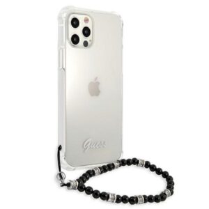 Guess GUHCP12LKPSBK Apple iPhone 12 Pro Max 6,7" skaidrus kietas dėklas juodos spalvos Pearl - Image 4