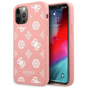 Guess GUHCP12LLSPEWPI Apple iPhone 12 Pro Max 6,7" rožinės spalvos kietas dėklas Peony Collection