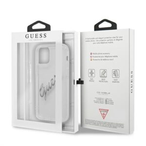Guess GUHCP12MKTRSVSI Apple iPhone 12/12 Pro 6,1" skaidrus kietas dėklas Vintage Script Silver - Image 8